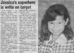 Jessica's Superhero is Write on Target