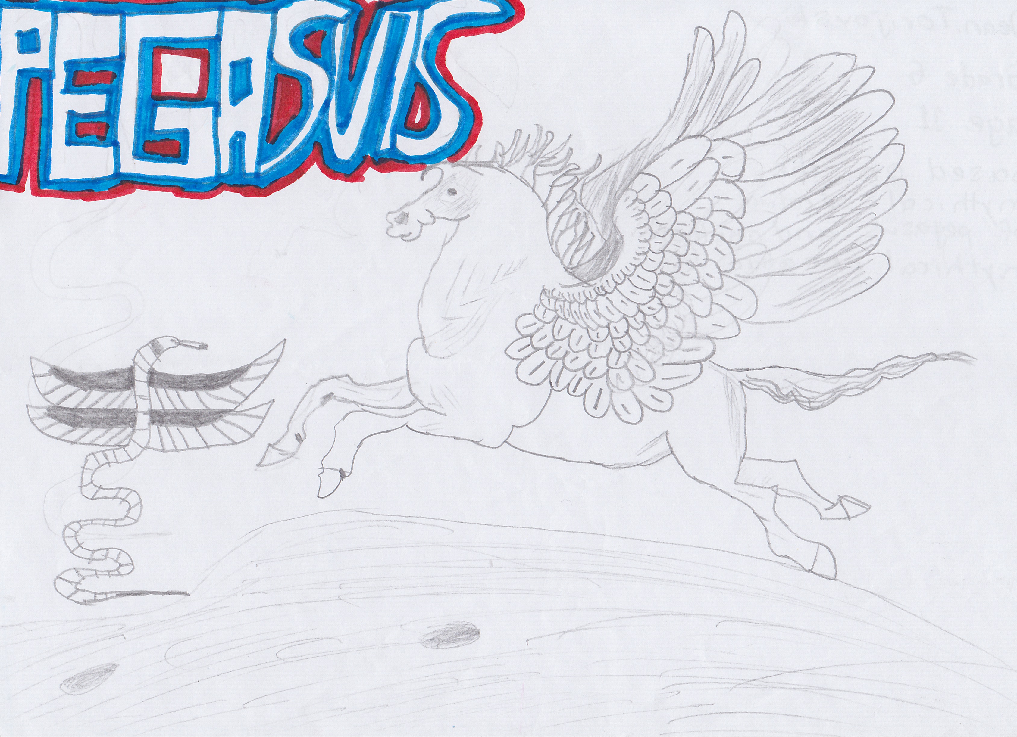Mythical Creature Of Pegasus And Another Mythical Creature