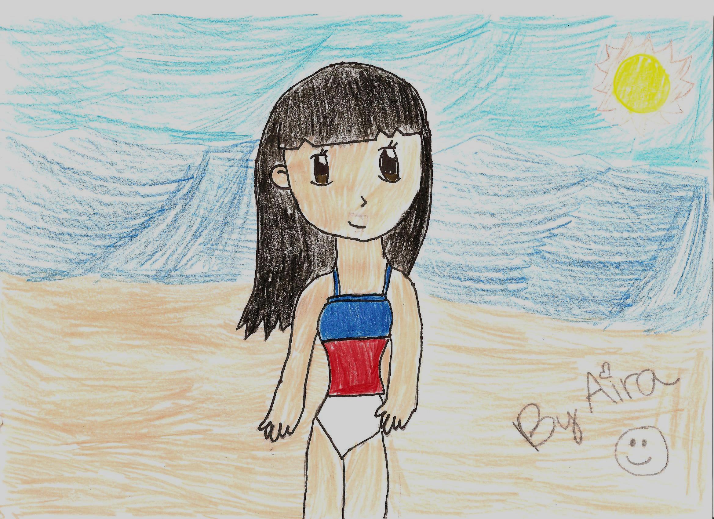 Anime Girl On The Beach